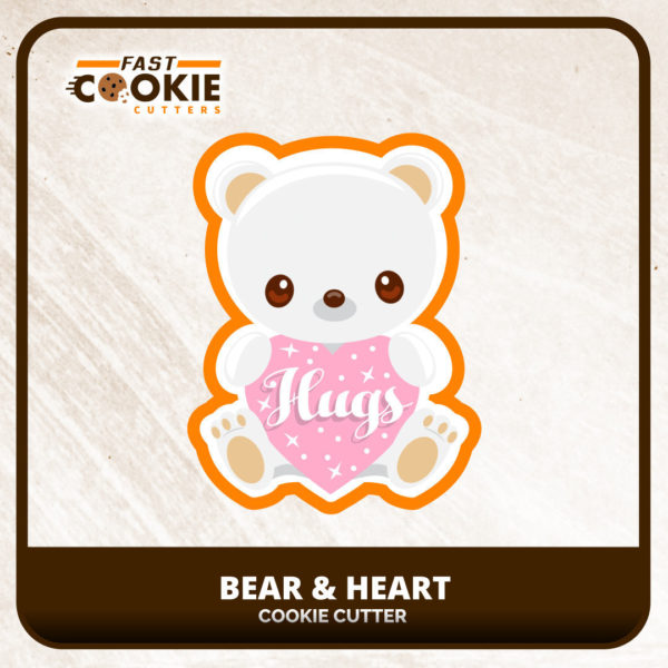 Bear and Heart Cookie Cutter