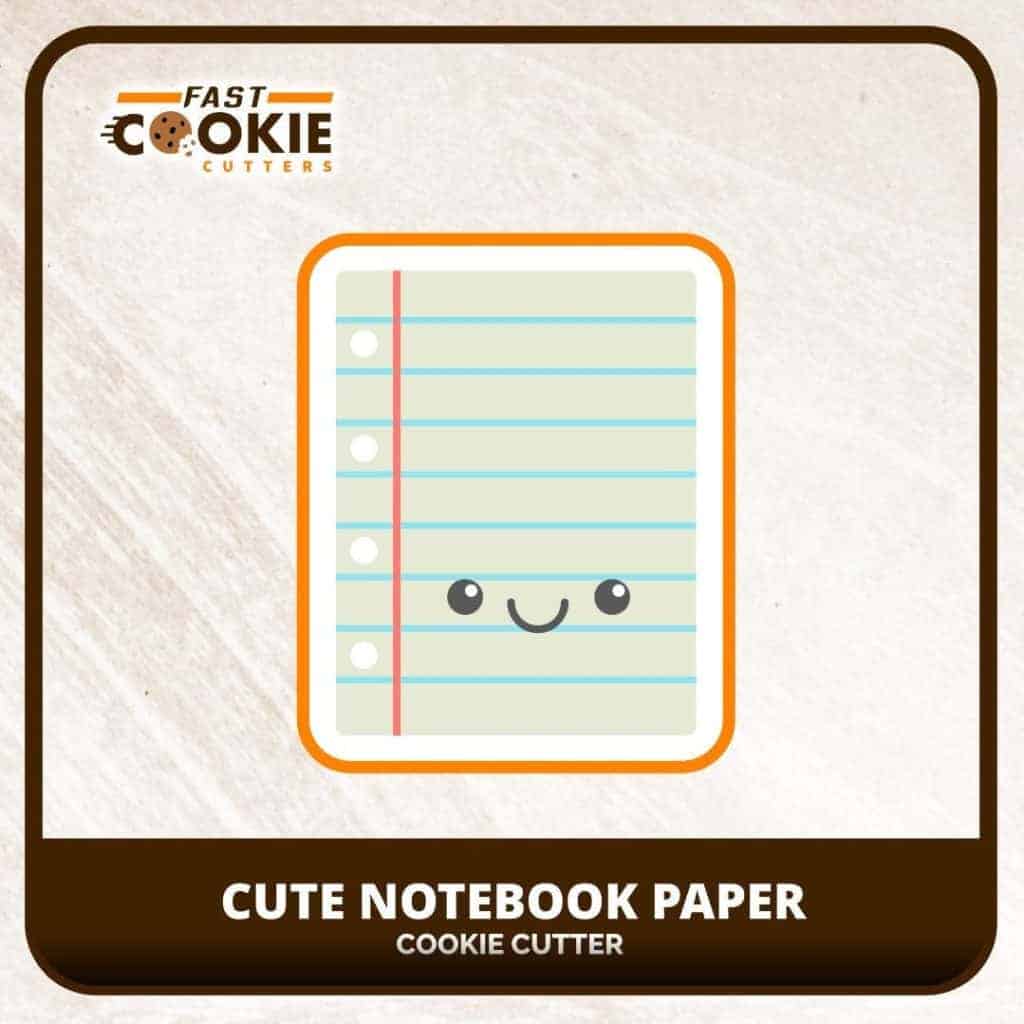 Cute Notebook Paper Cookie Cutter Fast Cookie Cutters