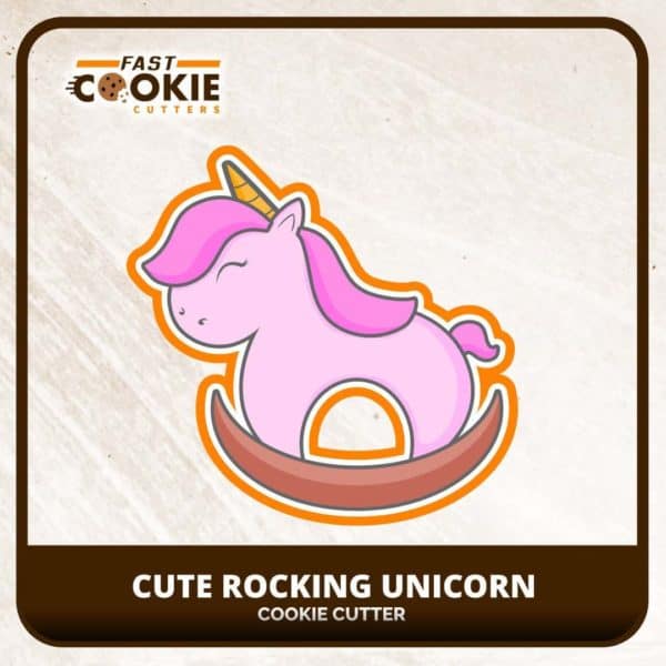Cute Rocking Unicorn Cookie Cutter
