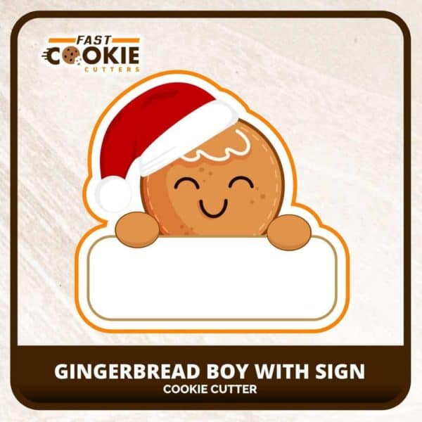 Gingerbread Boy with Sign