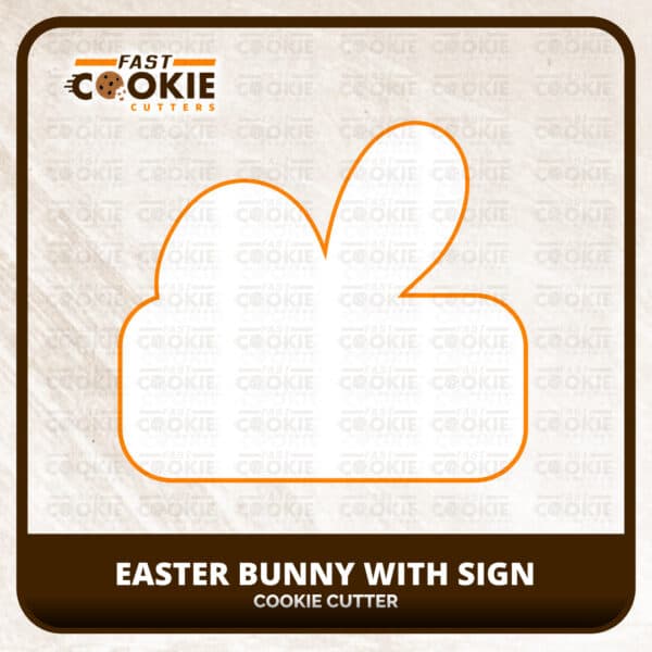 Easter Bunny with Sign Cookie Cutter - Image 2