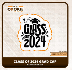 Class of 2024 Grad Cap Cookie Cutter Stencil