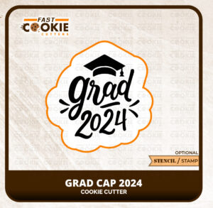 Grad Cap Cookie Cutter Stencil or Stamp